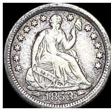 1853-O SilverSeated Liberty Half Dime NEARLY UNCI