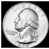 1935-S Silver Washington Quarter CHOICE AU