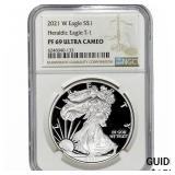 2021-W Silver Eagle NGC PF69 UC Heraldic Eagle T-1
