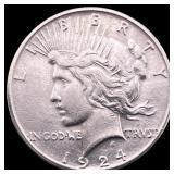 1924 Silver Peace Dollar CHOICE AU