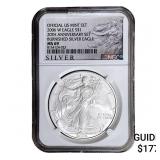 2006-W Silver Eagle NGC MS69 Burnished 20th Anniv.