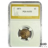 1871 Indian Head Cent PGA AU55