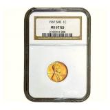1967 Lincoln Memorial Cent NGC MS67 SMS RD