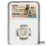 Armenia Levon I, AD 1198-1219 SIlver Tram NGC AU