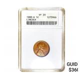 1909-S Wheat Cent ANACS VF20
