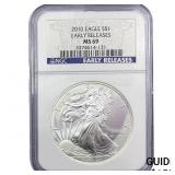 2010 Silver Eagle NGC MS69