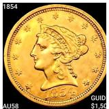 1854 $2.50 Gold Quarter Eagle CHOICE AU