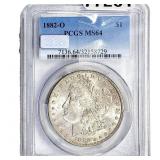 1882-O Morgan Silver Dollar PCGS MS64