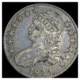 1824 Capped Bust Half Dollar ABOUT UNCIRCULATED