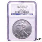 2007 Silver Eagle NGC MS70