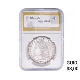 1891-CC Morgan Silver Dollar PGA MS64