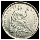 1860-O Seated Liberty Half Dime CLOSELY  UNCIRCUL