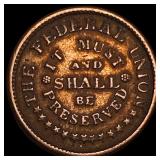 1863 Civil War Token-Army & Navy LIGHTLY  CIRCULA