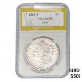1881-S Morgan Silver Dollar PGA MS65