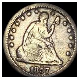 1857-O Silver Seated Liberty Quarter LIGHTLY CIRC