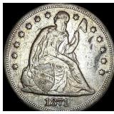 1871 Silver Seated Liberty Dollar NEARLY  UNCIRCU
