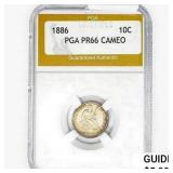 1886 Seated Liberty Dime PGA PR66 CAMEO