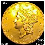 1850 $20 Gold Double Eagle CHOICE AU