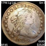 1796 Lg Let Sm Dt Draped Bust Dollar NEARLY UNC