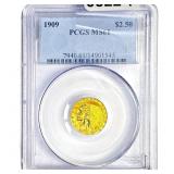 1909 $2.50 Gold Quarter Eagle PCGS MS61