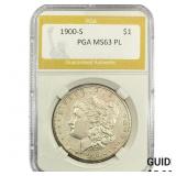 1900-S Morgan Silver Dollar PGA MS63 PL