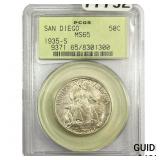 1935-S San Diego Half Dollar PCGS MS65