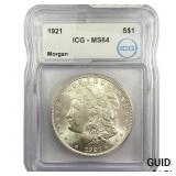 1921 Morgan Silver Dollar ICG MS64