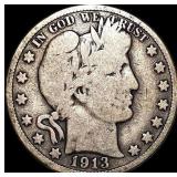 1913 Barber Half Dollar LIGHTLY CIRCULATED