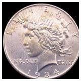 1934-S Silver Peace Dollar CLOSELY UNCIRCULATED