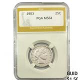 1903 Barber Quarter PGA MS64