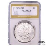 1878 8TF Morgan Silver Dollar PGA MS64
