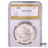 1892 Morgan Silver Dollar PGA MS63