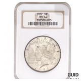 1922 Silver Peace Dollar NGC MS64