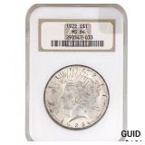 1922 Silver Peace Dollar NGC MS64