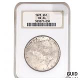 1923 Silver Peace Dollar NGC MS64