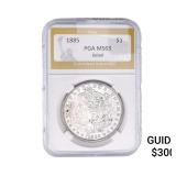1885 Morgan Silver Dollar PGA MS63 Detail