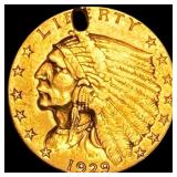 1929 Indian Head Gold $2.50 Quarter Eagle  HIGH G