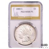 1880-S Morgan Silver Dollar PGA MS66 PL