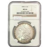 1890-S Morgan Silver Dollar NGC MS64