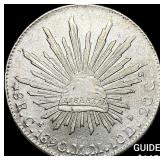 1890Ca AM Mexico Silver 8 Reales Cap and Rays CHOI