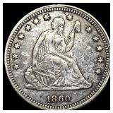 1860 Seated Liberty Quarter NEARLY  UNCIRCULATED