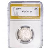 1899 Barber Quarter PGA MS64