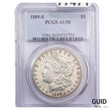 1889-S Morgan Silver Dollar PCGS AU50