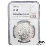 1878-S Morgan Silver Dollar NGC MS64