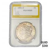 1901-O Morgan Silver Dollar PGA MS60