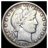 1907-O Silver Barber Half Dollar LIGHTLY CIRCULAT