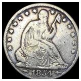 1854-O Arrows Seated Liberty Half Dollar  LIGHTLY