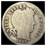 1893-S Silver Barber Dime NICELY CIRCULATED