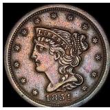 1851 Braided Hair Half Cent CLOSELY UNCIRCULATED