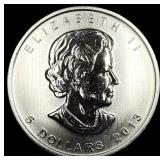 2013 1oz Silver $5 Canadian Maple Leaf GEM BU